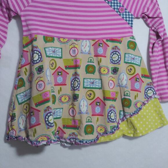 Matilda Jane In Disguise Swing Long Sleeve Striped Pink Clock Top Size 6 - Picture 5 of 5